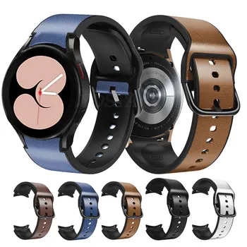 Saat Kayışı Samsung Galaxy Watch4 40mm / 44mm Silikon + Deri Bilek Bandı Smartwatch Aksesuarları İzle 4 Klasik 42mm / 46m