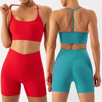 SHINBENE kadın Eşofman Egzersiz Setleri Spor Giyim Bayanlar Gym Fitness Aktif Giyim Yüksek Belli Pantolon 2 Parça Yoga Seti