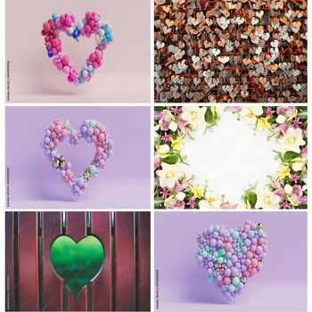SHUOZHIKE Sanat Kumaş Sevgililer Günü Fotoğraf Arka Planında Prop Aşk Kalp Gül Duvar Fotoğraf Stüdyosu Arka Plan QRJJ-06