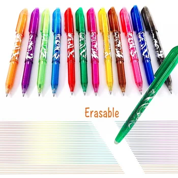 Silinebilir Jel Kalemler-12 Adet İsı Silme Kalemler Kumaş, 0.5 mm İnce Nokta Haddeleme Tükenmez Kalem Çocuk Öğrenciler Yetişkinler için