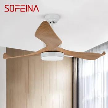 SOFEİNA İskandinav led fan ışık Modern Minimalizm restoran oturma odası çalışma ışıklı tavan fanı Uzaktan elektrikli fan ışık