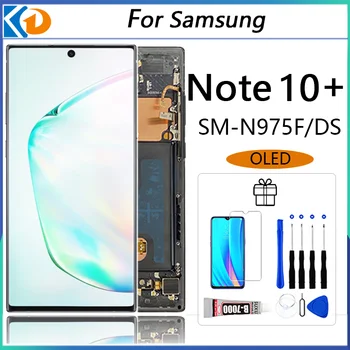 Süper AMOLED Not 10 + OLED SAMSUNG GALAXY Note10 Artı N975 N9750 OLED Ekran dokunmatik sayısallaştırıcı tertibatı Onarım Parçaları