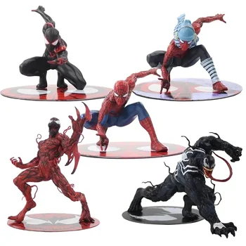Sıcak Oyuncaklar Marvel Avengers Kaptan Amerika Hulk Demir Adam Örümcek Adam Venom PVC Aksiyon figürleri Modeli Oyuncaklar Çocuklar Hediye
