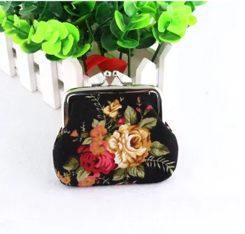 Sıcak Satış Kadın bozuk para cüzdanı Sevimli Cüzdan Bayan Retro Vintage Çiçek Küçük Cüzdan Çile Çanta Retro Kawaii Çanta el çantası Monedero