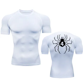 Sıkıştırma Gömlek Beyaz Erkek T-Shirt Spor Üst Hızlı Kuru Yaz erkek spor atleti T-Shirt Koşu Rahat Yuvarlak Boyun Gömlek 2099