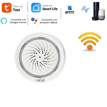 TAM Sıcaklık Nem Alarm Sensörü Wifi Siren Tuya Akıllı Yaşam App İle Çalışmak ECHO Alexa Google Ev İçin IFTTT