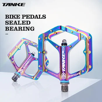 TANKE bisiklet pedalları TP-50 ultralight alüminyum alaşım renkli mühürlü rulman Ayak pedalı MTB yol bisikleti parçaları Bisiklet Naylon Yol