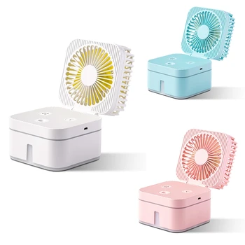 Taşınabilir Fan Masa Misting Fan, Soğutma Fanı, 4 İn 1 Mini Nemlendirici spreyli fan, masa lambası Yatak Odası Lambaları Gece Lambası