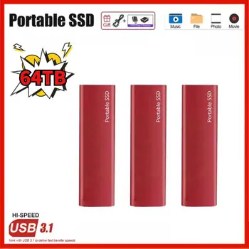 Taşınabilir Orijinal Yüksek hızlı 1 TB SSD Harici Katı Hal Sabit Disk USB3. 1 Arayüzü 64 TB SSD Mobil Sabit Disk Dizüstü mac için