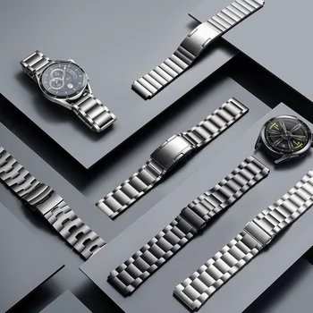 Titanyum Metal Kayış 22mm Huawei İzle GT 1/2/3 46mm Watchband Watch3 4 Pro 2 Klasik Lüks İş Bilezik Bileklik