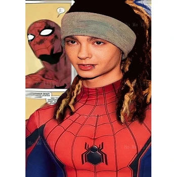 Tom Kaulitz Örümcek Kahraman Komik Taklit Kutsal Kalp İsa Ünlü Taklit Tuval Duvar sanatı Boyama