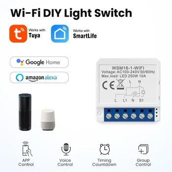 Tuya WiFi Zigbee Akıllı devre kesici ışık anahtarı Modülü Nötr Tel 2 Yollu Kontrol Mini DİY Kesici Alexa İçin Çalışmak Google