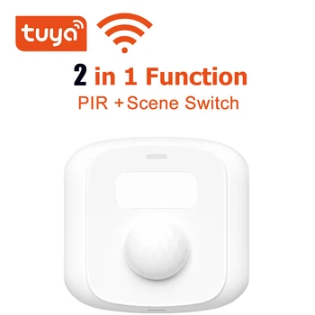 Tuya Wifi Zigbee Mini İnsan Hareket Hareketi Vücut PIR Sensörü İşık Sensörü İle Sahne Anahtarı Fonksiyonu Akıllı Yaşam Ev Güvenlik
