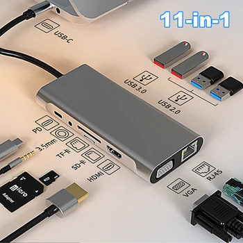 USB C HUB USB C Yerleştirme İstasyonu Tipi C Splitter 4K 30Hz HDMI uyumlu Adaptör USB dizüstü bilgisayar adaptörü Macbook Air M1 iPad Pro