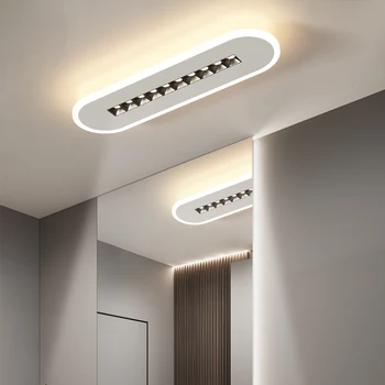 Uzun şerit LED tavan ışıkları koridor koridor lambaları vestiyer ışıkları sundurma balkon ışıkları Modern ev kapalı dekor aydınlatma lambaları