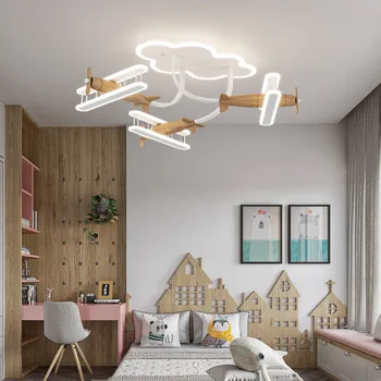 Uçak lambaları karikatür uçak avize ışık çocuk odası yatak odası İçin Erkek kız Kreş okul tavan lambası uzaktan Kumanda
