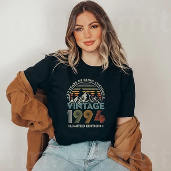 Vintage 1994 Sınırlı Deition 30 Yıl Olma Başar Kadın T Shirt Pamuk 30th Birhtday Eski Persional Hediye O Boyun