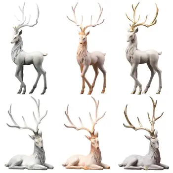 Yaratıcı Ren geyiği süsler koleksiyon ışık lüks modern geyik dekorasyon raf, Dolap, Yılbaşı hediyeleri geyik figürleri