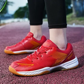 Yeni Kırmızı Badminton Ayakkabı Erkekler İçin Hafif kaymaz Unisex Tenis Ayakkabıları Şok emici Erkekler Masa Tenisi Ayakkabı Artı Boyutu 48
