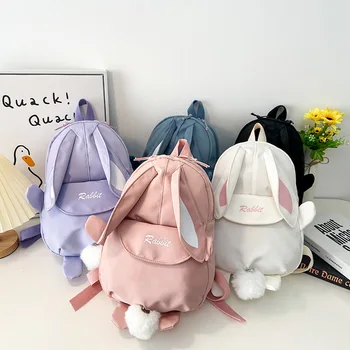 Yeni Moda Çocuk Okul Çantaları Tavşan Taşınabilir Sırt Çantaları Çocuklar Seyahat Sırt Çantaları Sevimli Erkek ve Kız Okul Kitap Sırt Çantası 20L