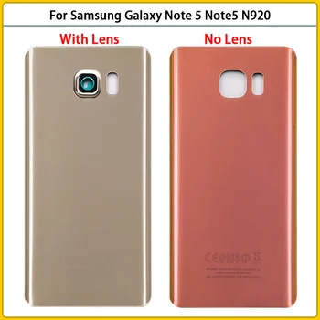 Yeni Samsung Galaxy Not 5 Için N920 N920F Pil arka kapak Note5 Arka Kapı 3D Cam Panel Konut Case Kamera Lens Ile Değiştirin