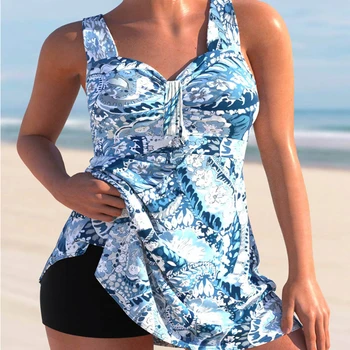 Yüksek Bel Bikini Tankini Kadın Mayo Kadın Mayo Yaz Nokta Baskı İki Parçalı Set Beachwear Mayo Mujer 2023 Yeni