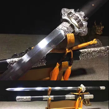 Yüksek Kaliteli Çin KungFu Jian Kılıç Tang JİAN Güçlü şam çeliği Bıçak Tam Tang Şanslı kılıç