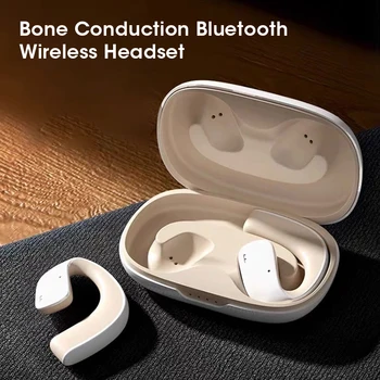 Yükseltilmiş TWS Kemik İletim Kulaklık Bluetooth 5.3 Kablosuz Spor Kulak Kancası HiFi Stereo Kulaklık Gürültü Azaltma Kulaklıklar