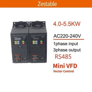 ZA281G1 1Ph to 3Ph 220V 3/4/5.5 KW 1/2/3/4/5/7 HP RS485 İletişim Sürücü Dönüştürücü Kontrol İnvertör