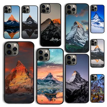 Zermatt Matterhorn İsviçre Dağ Telefon Kılıfı iPhone 15 12 mini XS XR 11 13 14 Pro Max SE2020 Apple 6 7 8 Artı Coque