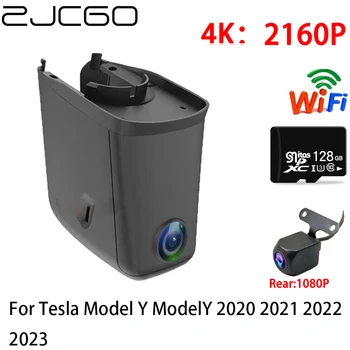 ZJCGO 4K araba dvr'ı Dash kamera Wifi Ön Arka Kamera 2 Lens park monitörü Tesla Modeli Y ModelY 2020 2021 2022 2023