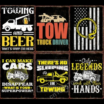 Çekici kamyon Sürücüsü Tamirci Posteri Metal Tabelalar Dükkanı Duvar Dekoratif Plaklar dekoratif tablolar Asılı Resim Estetik Demir Plaka