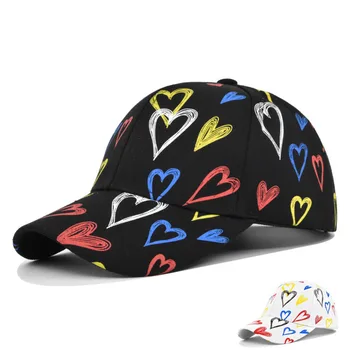 Çift erkek Ve kadın İşlemeli Aşk Logosu beyzbol şapkası Tam Baskılı Aşk Rahat Nefes Moda Moda Fotoğrafçılığı