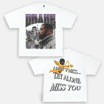 Çift Taraflı Baskı T-shirt Harika Hip Hop Rapçi Drake Erkek kısa kollu tişört Moda Yeni T Shirt