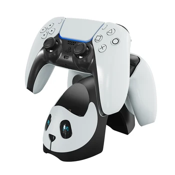 Çifte şarj makinesi Dock PS5 playstation 5 Güzel Panda Denetleyici Hızlı Şarj Standı Gamepad Joystick Şarj İstasyonu Tutucu