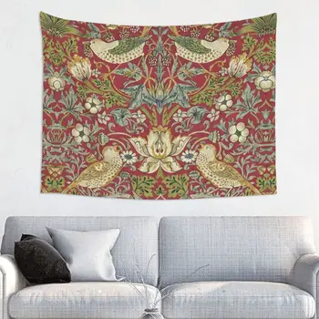 Çilek Hırsız Kırmızı Goblen Ev Dekor Özelleştirilmiş Hippi Duvar Asılı Çiçek Tekstil Desen Halılar Yatak Odası için