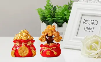 Çin Feng Shui Dekor Para Ağacı Servet Iyi Şanslar Nimet Çanta Masa Dekorasyon Kek Dekorasyon Ev Dekorasyon