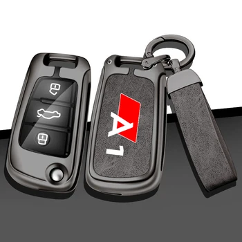 Çinko Alaşım Araba Uzaktan akıllı anahtar kapağı kılıfı Kabuk Fob Koruyucu Anahtarlık AUDİ A1 8X Özel Logo araba aksesuarları iç