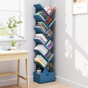 çocuk kitaplık depolama rafı, yerden yere, ağaç şekilli, basit küçük oturma odası kitaplık ev depolama için