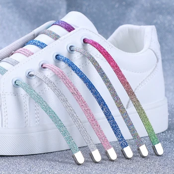 Çok renk seçenekleri Elastik Ayakkabı Bağcıkları Sneakers Düz Ayakabı hiçbir kravat Genel yetişkinler ve çocuklar için Tembel ayakkabı Dantel 25 Renk