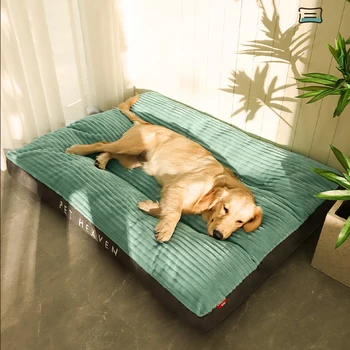 Çıkarılabilir ve yıkanabilir evcil hayvan kulubesi köpek yatakları için kış paspaslı rahat köpek yatağı
