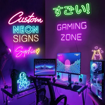 Özel LED Neon tabelalar Led harfler DIY el yapımı kişiselleştirilmiş Neon ışıkları işaretleri ev Dükkanı için Marka Logosu Doğum Günü Partisi Oyunu Hediye