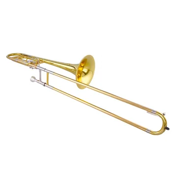 Üreticileri toptan ucuz fiyat trombon altın lake Bb ton çift tenor trombon