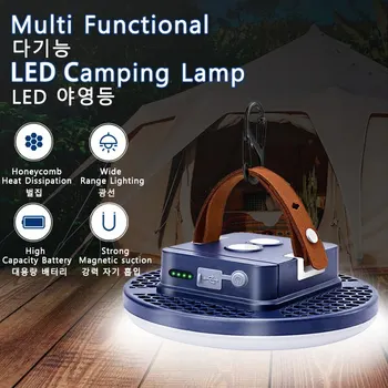Şarj edilebilir kamp ışıkları açık manyetik emme çadır fenerler bakım acil durum ışıkları yüksek ışık el feneri 13500mah