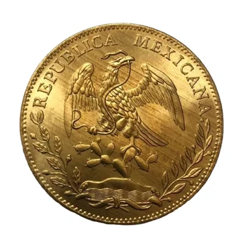 38mm Meksika Sikke Koleksiyonu için, Altın Kaplama Yaldız Hatıra Paraları, 1882 MEKSİKA Özgürlük Kartal Antika El Sanatları