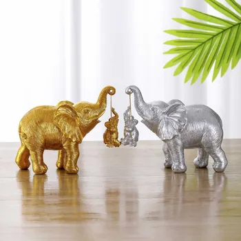 Anneler Günü hediyesi karikatür beşik fil reçine zanaat Masaüstü dekorasyon