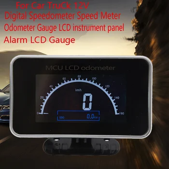 Araba Kamyon 12 V / 24 V 2 İN 1 Fonksiyonları Dijital Kilometre Hız Ölçer + Kilometre Sayacı Ölçer LCD Gösterge Paneli + Alarm LCD Göstergesi