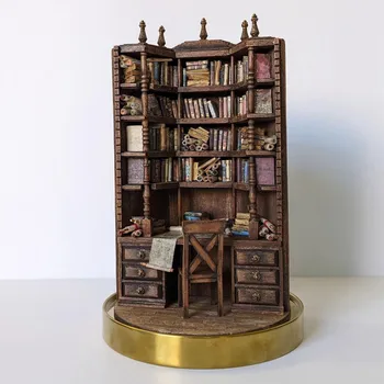 Defne Kütüphane Minyatür Gotik Kitaplık Süs El Yapımı Minyatür Kitaplıklar Yaratıcı Booknook Sahte Kitaplar Dekorasyon Hediyeler