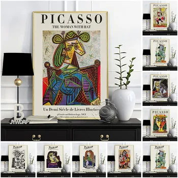Pablo Picasso Müzesi Sergi Posteri, Bir Kadının Başı Okuma Duvar Resmi, Picasso Femme Au Jardin Tuval Boyama, Fikir Hediye