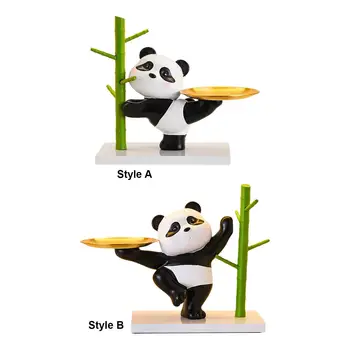 Panda Heykelcik Masası Depolama Tepsisi Sevimli Giriş Anahtarlık Masa Süsleme Yatak Odası yemek masası giriş dolabı Ev Dekor